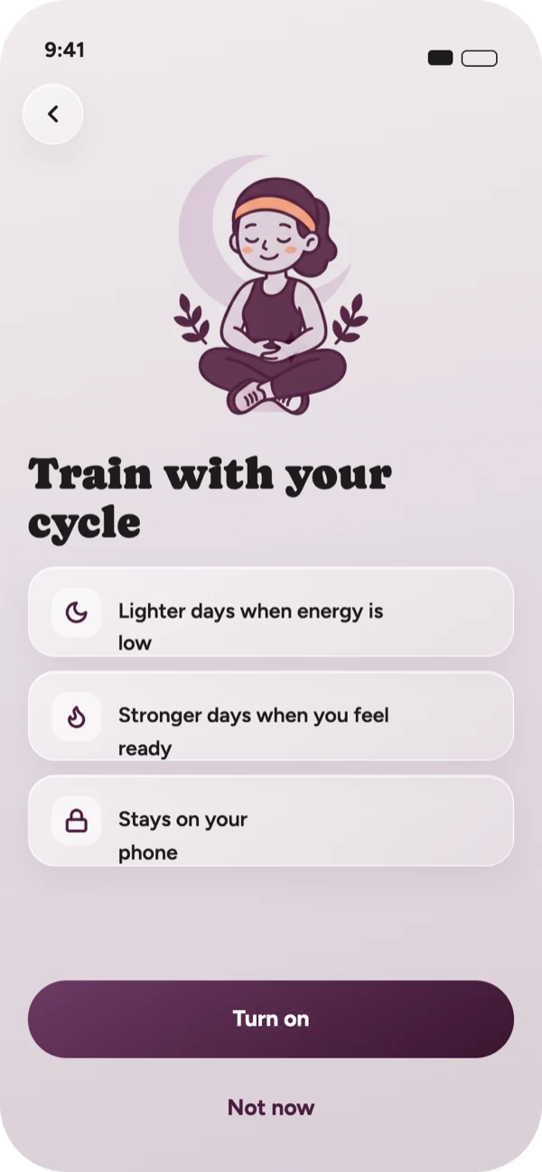 Cycle Sync screen